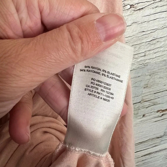 ARITZIA | BABATON Norris  T-Shirt Stretch Jersey Knit 3/4 Sleeve xs pink peach - Picture 6 of 8